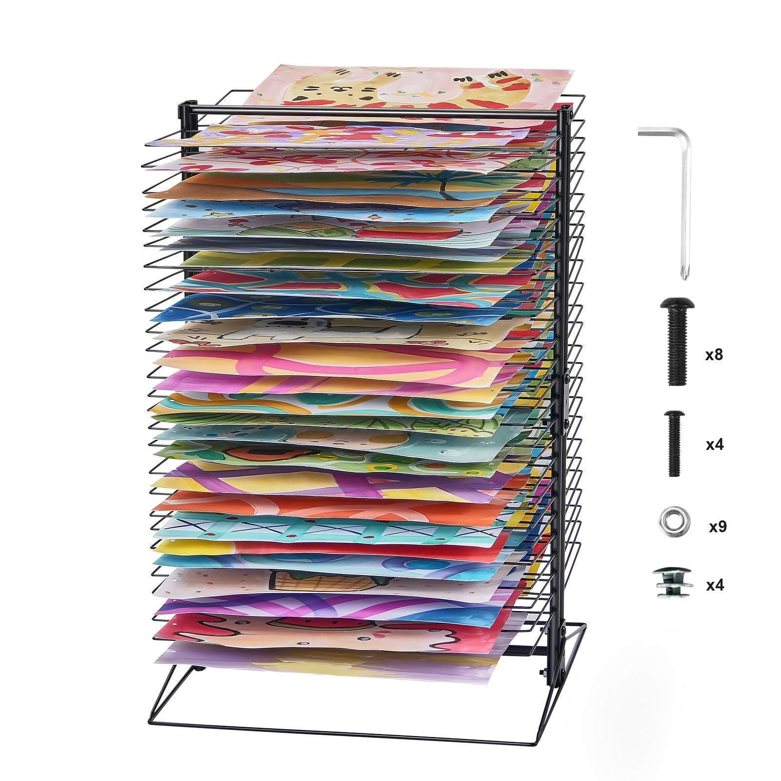 Art Drying Rack 50 Removable Shelves Painting Drying Rack for Classroom