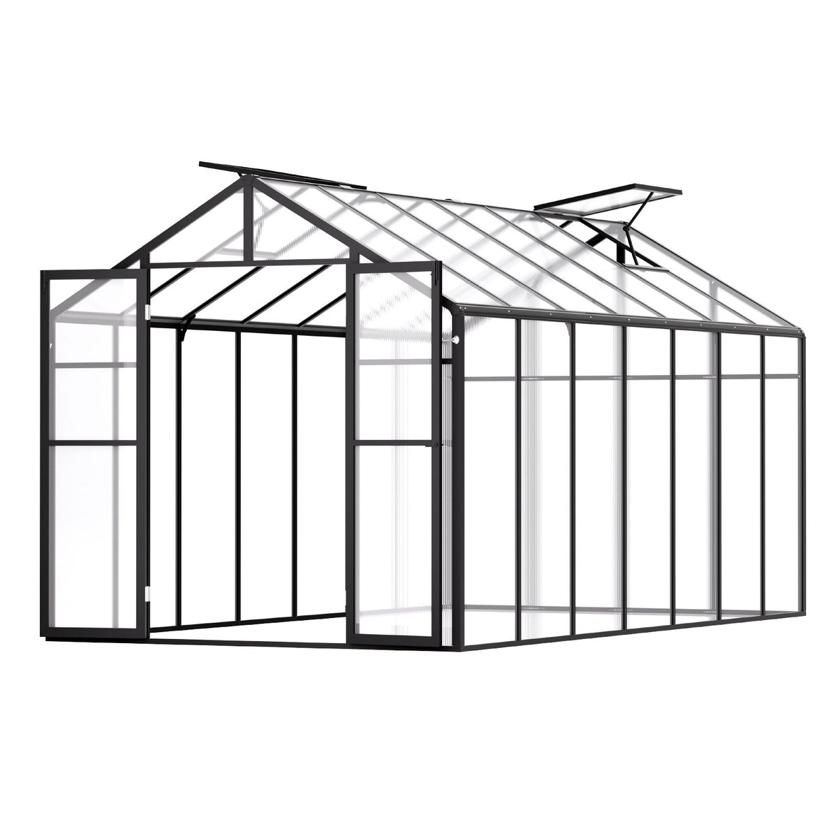Polycarbonate Greenhouse 8 x 14 Ft Outdoor Walk-in Greenhouse for Garden