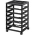 Scrapbook Rolling Storage Cart, 6-Tier Large Capacity with Organizer Top, Black Frame with 4 Removable Wheels, PP Material Cart Only, Rolling Craft Storage for Office Arts and Crafts Supplies