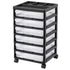 Scrapbook Rolling Storage Cart 6-Tier Large Capacity with 6 Clear Cases Black