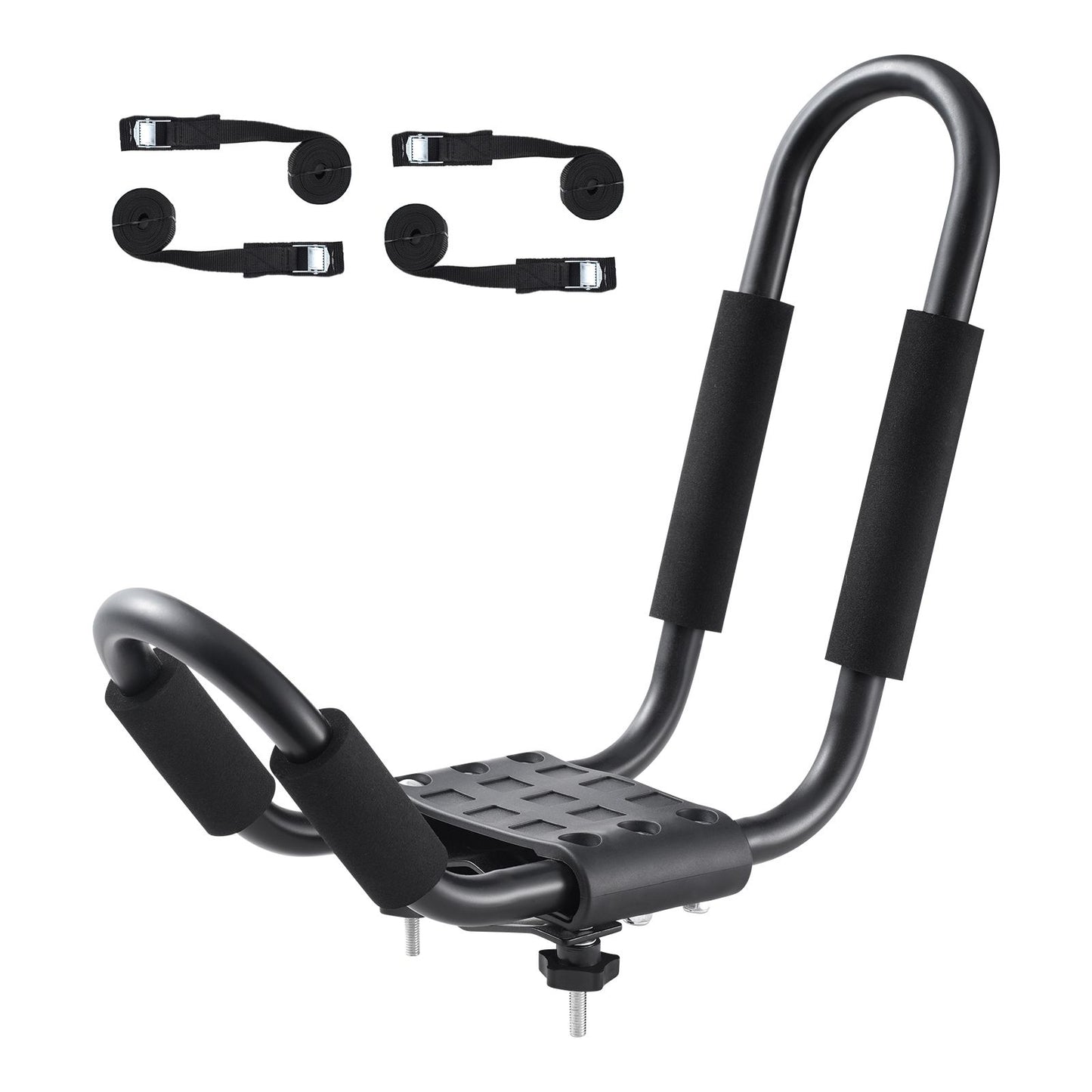 Kayak Roof Rack 2 Pairs J-Bar, Soft Roof Rack, Top Mount Tie Down, Carrier for kayak, Surf Board, Canoe, SUP, Ski Board, Mount on Car, SUV, Truck, 2 Kayaks