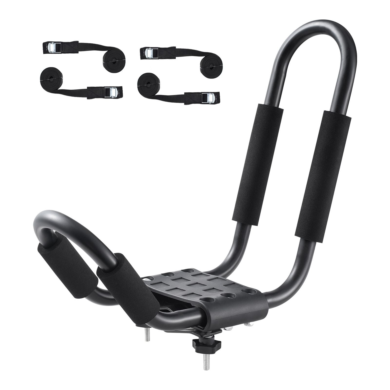 Kayak Roof Rack 2 Pairs J-Bar, Soft Roof Rack, Top Mount Tie Down, Carrier for kayak, Surf Board, Canoe, SUP, Ski Board, Mount on Car, SUV, Truck, 2 Kayaks