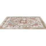 Area Rug, 2743.2 x 3658 mm Large Washable Rug, Non-Slip and Tear-Resistant Soft Carpet, Pet & Child Friendly Vintage Area Rugs, Indoor Mat for Bedroom, Living Room, Kids Room, Office, Brown Red