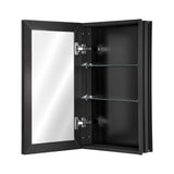 Medicine Cabinet, 14 x 24 inches, Medicine Cabinet for Bathroom with Mirror,  Aluminum Frame Bathroom Wall Cabinet, 2-layer Adjustable Shelves, Recessed & Wall-mounted Installation