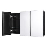 Medicine Cabinet, 25.5 x 40 inch, Medicine Cabinet for Bathroom with Mirror,  Aluminum Frame Bathroom Wall Cabinet, 4-layer Adjustable Shelves, Recessed & Wall-mounted Installation