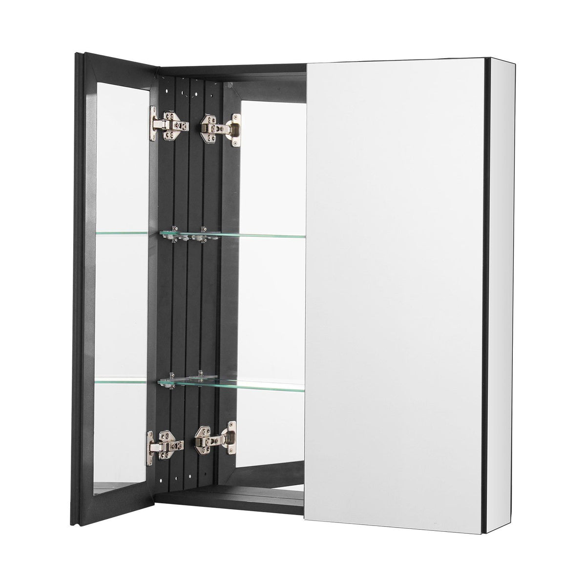 Medicine Cabinet, 26 x 30 inch, Medicine Cabinet for Bathroom with Mirror,  Aluminum Frame Bathroom Wall Cabinet, 2-layer Adjustable Shelves, Recessed & Wall-mounted Installation