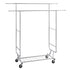 Heavy Duty Clothes Rack, Double Hanging Rod Clothing Garment Rack for Hanging Clothes, Adjustable Height and Extendable Length Clothing Rack with Bottom Storage Area, 272 KG Load Capacity
