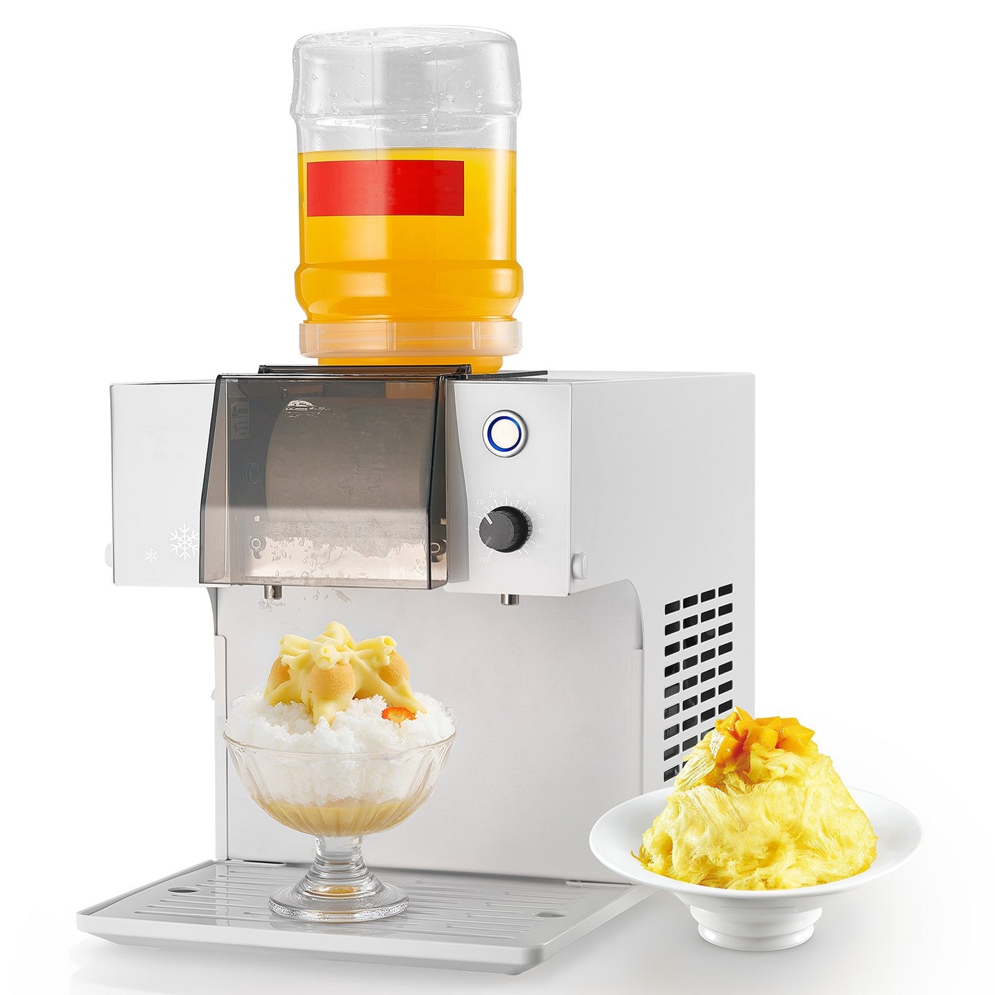 VEVOR Snowflake Ice Machine, 40KG/24H Snowflake Ice Maker, Ice-Shaver Machine with Stainless Steel Blade, Electric Snow Cone Maker with 1.8L Tank, 90S Fast Pre-Cooling, for Home & Small Gatherings