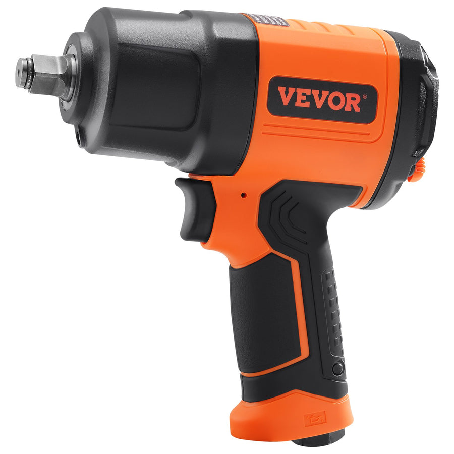 VEVOR 1/2-Inch Air Impact Wrench, High Torque Up to 1400 ft-lbs, Lightweight 4.6 lb Design Pneumatic Impact Gun with 11-PCS 1/2-Inch Drive CR-V Steel Impact Socket Set & Carrying Case