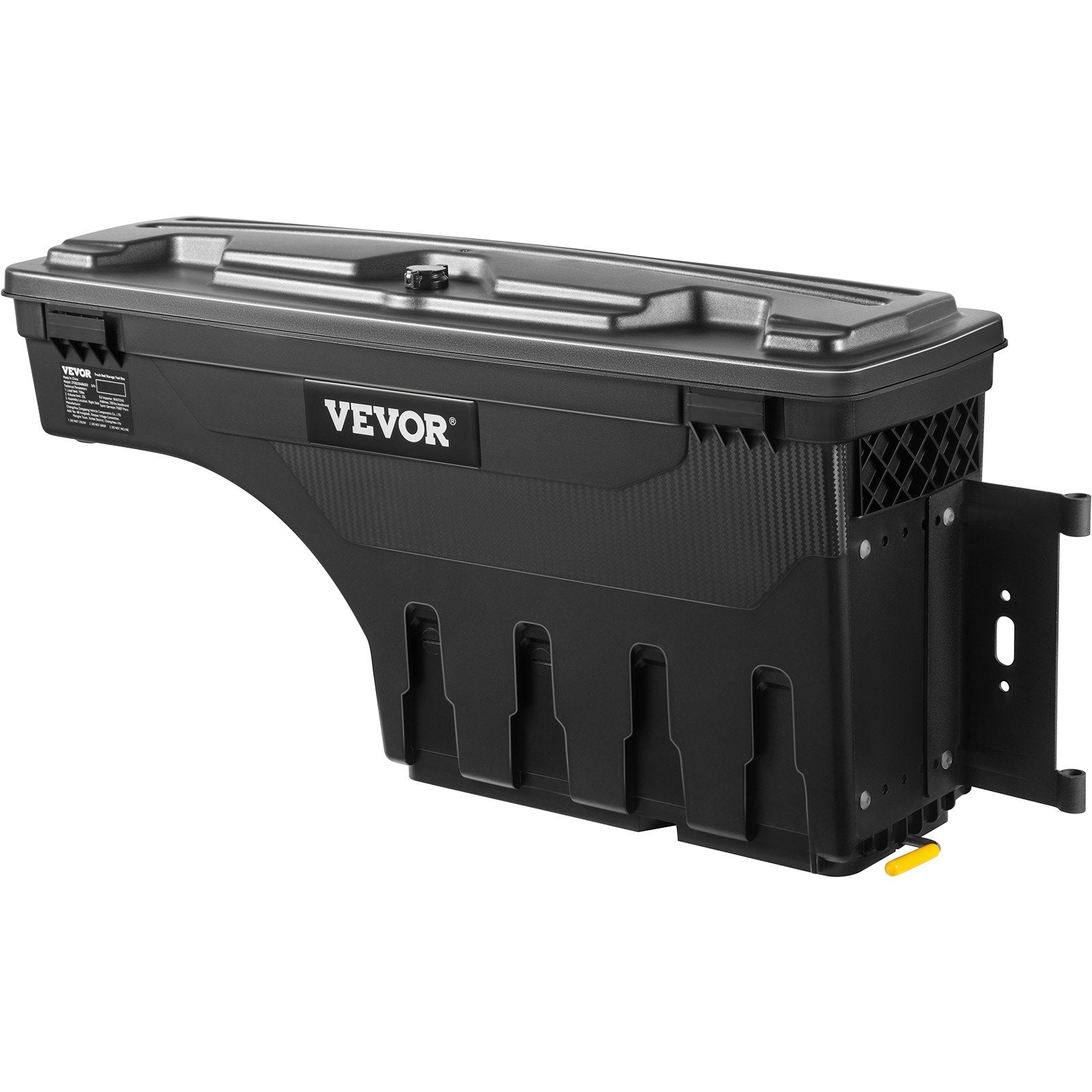 Truck Bed Storage Box, Lockable Swing Case with Password Padlock, 6.6 Gal/25 L ABS Wheel Well Tool Box, Waterproof and Durable, Compatible with Ford F-150 2015-2021, Passenger Side