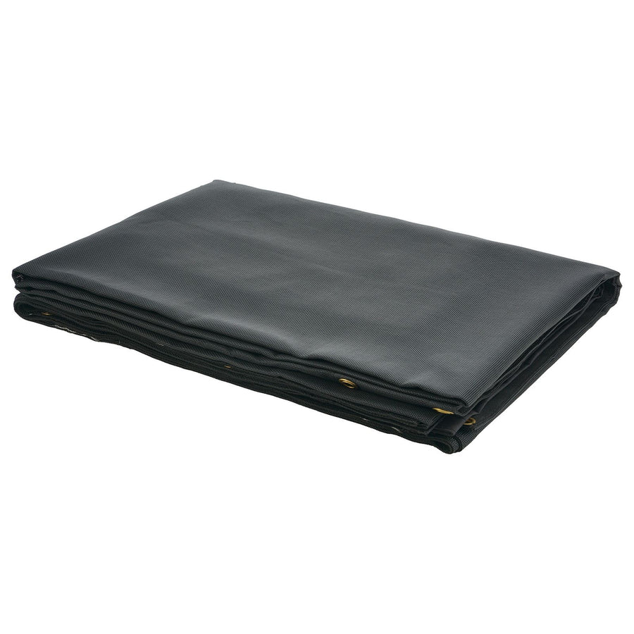 Dump Truck Mesh Tarp, 5 x 14 ft, PVC Coated Black Heavy Duty Cover with 5.5" 18oz Double Pocket, Brass Grommets, Reinforced Double Needle Stitch Webbing Fits Manual or Electric Dump Truck System