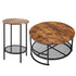3 Pieces Round Coffee Table Set 80 cm with 2 End Tables for Living Room
