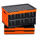 Plastic Collapsible Storage Bins with Lids, 45L 3Packs, Stackable Folding Storage Crates with Handles, Holds 20 kg Per Bin, Heavy Duty Containers, Space-Saving Baskets, for Home Organizing