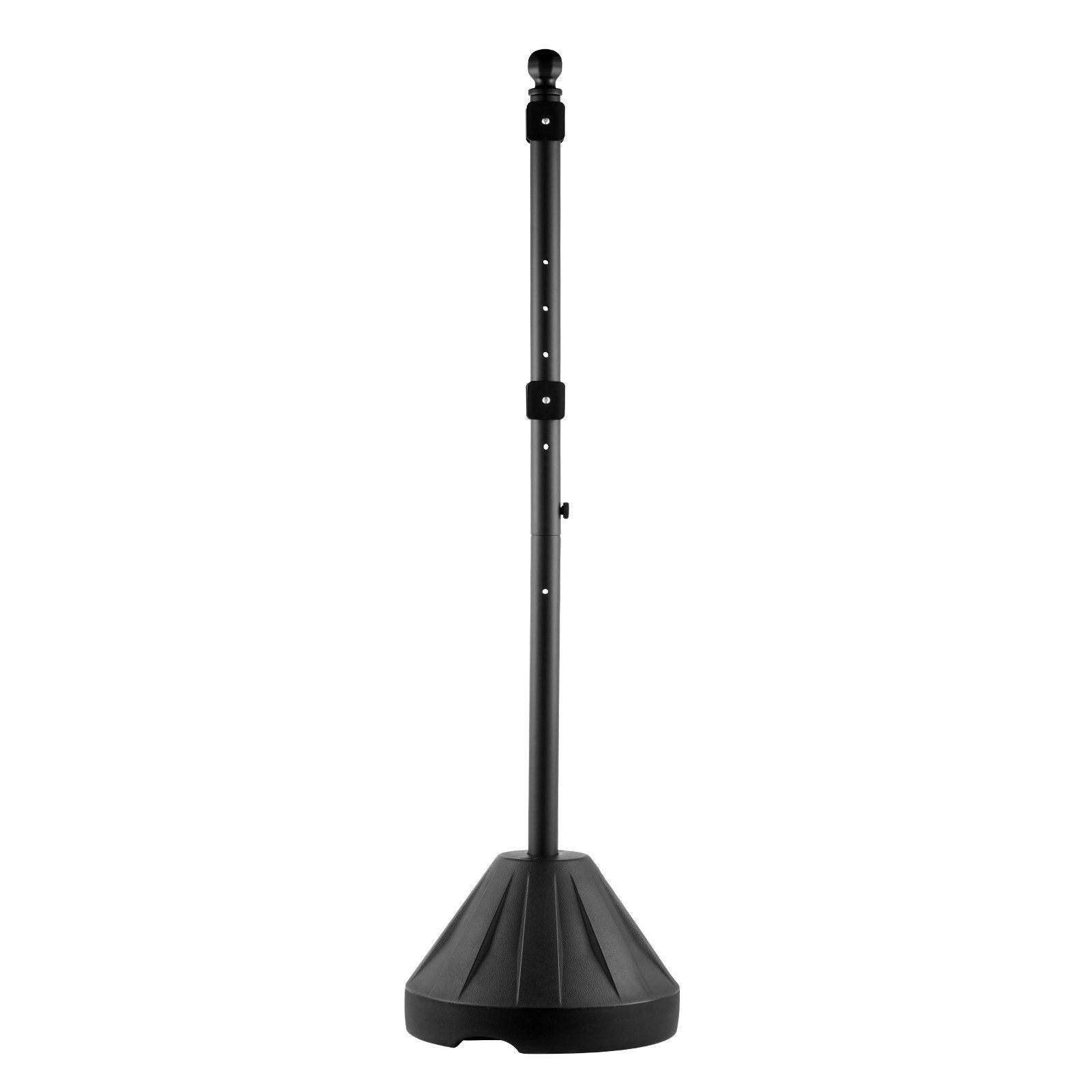 Portable Sign Post, 5 ft Cast Iron Sign Post Holder with Hard Plastic Base & Wheels,  Movable Parking Sign Stand for No Parking Street Signs, Handicap Parking Sign,  with Base, Bolts Nuts, Black