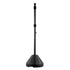 Portable Sign Post, 5 ft Cast Iron Sign Post Holder with Hard Plastic Base & Wheels,  Movable Parking Sign Stand for No Parking Street Signs, Handicap Parking Sign,  with Base, Bolts Nuts, Black