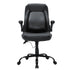 Executive Office Chair with Cutting-edge Adjustable Lumbar Support, High Back PU Leather Office Chair Ergonomic for Back Pain, with Padded Flip-up Arms