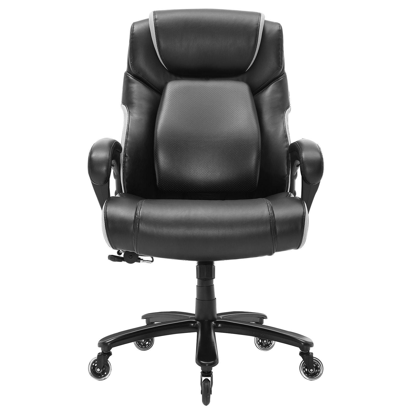 Heavy Duty Executive Office Chair with Cutting-edge Adjustable Lumbar Support for Long Hours, Big and Tall 400lbs Office Chair, Wide Thick Padded Strong Metal Base Quiet Wheels