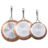 Frying Pan Skillet, Aluminum Egg Fry Pans, 3 Piece (200, 270, 300 mm), Nonsitck Ceramic Heavy-Duty Skillets with Heat-Resistant Handle, Chef&