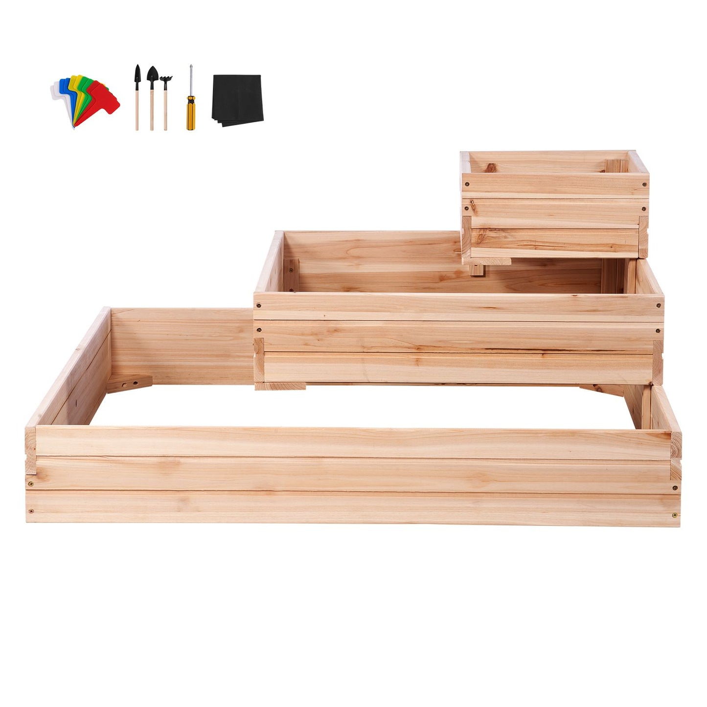 Wooden Raised Garden Bed Planter Box 113 x 113 x 51 cm Flower Vegetable Herb