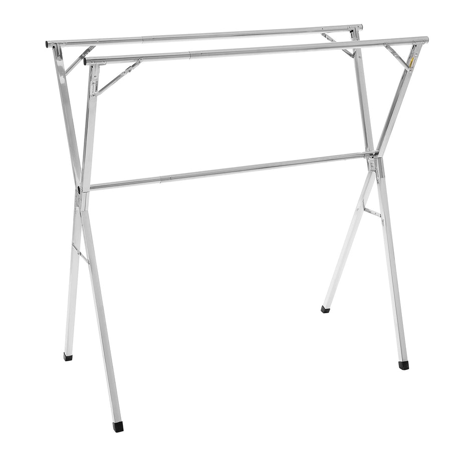 VEVOR 2-Tier Telescopic Clothes Drying Rack w/ 30 Windproof Holes & 2 Shoe Hooks