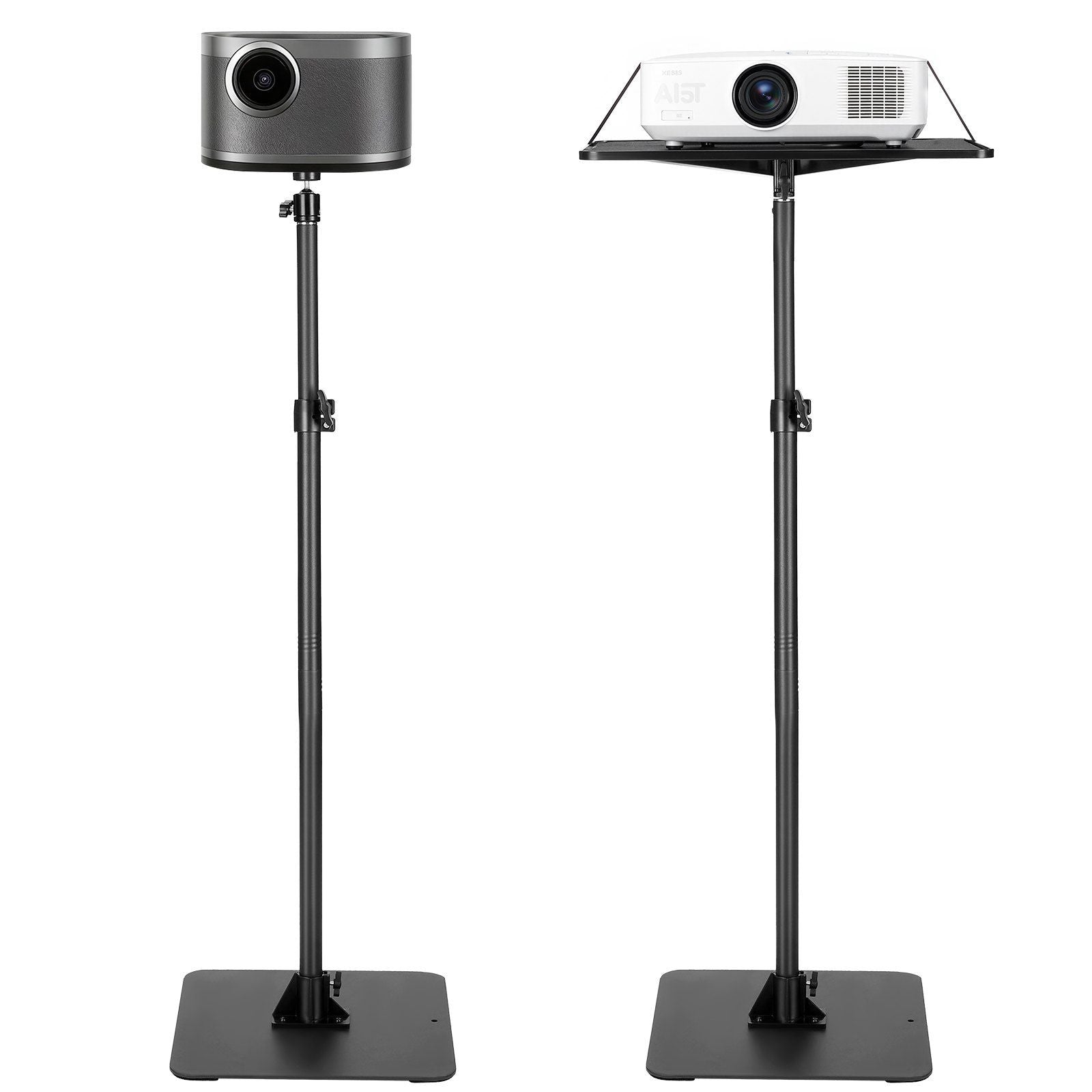 Projector Stand, Projector Floor Stand with Adjustable Height 770 to 1610mm, 360° Horizontal Rotation Projectors Cart for Meetings, Outdoor Movies, Video Stand, Gimbal Mount or Tray Support