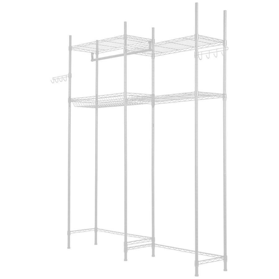 VEVOR Over Washer and Dryer Storage Shelf Two Row 4 Tiers Washer Rack White