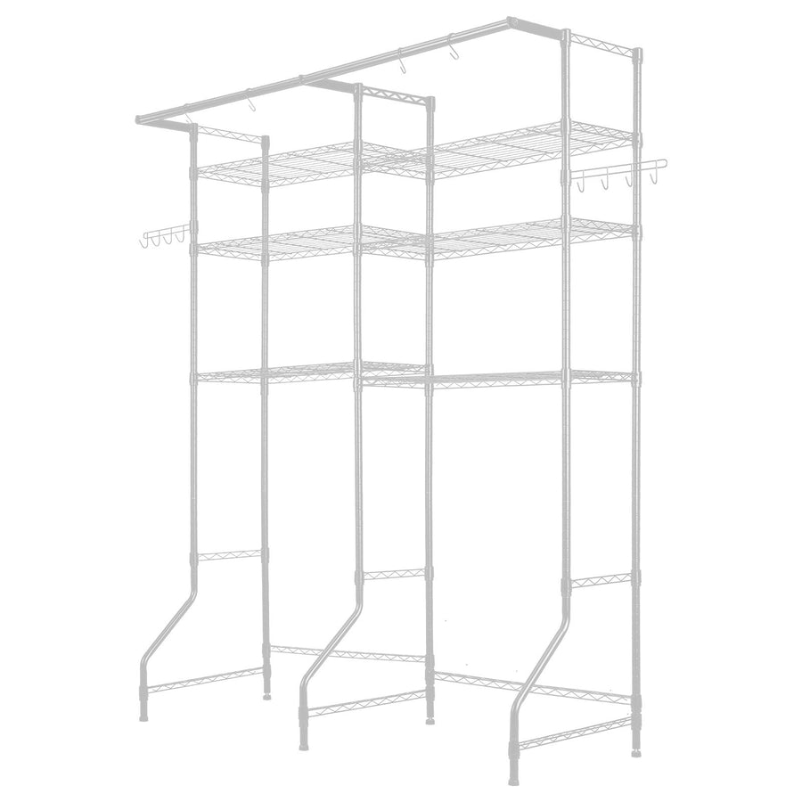 VEVOR Over Washer and Dryer Storage Shelf Two Row 6 Tiers Washer Rack White