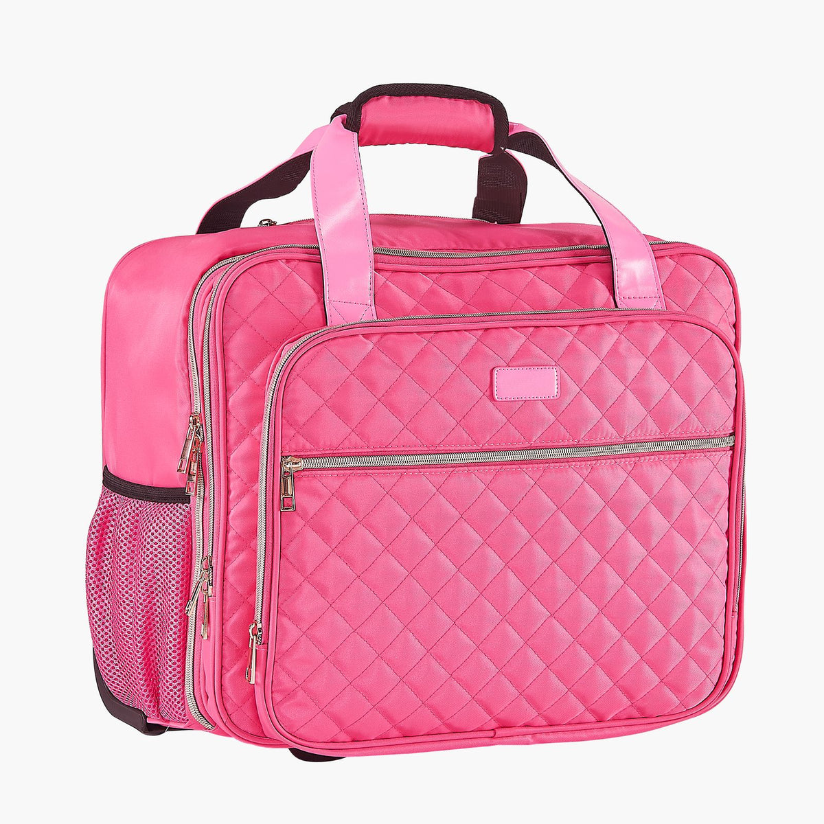 Rolling Laptop Bag, Fits Up to 17.3 Inch Laptop, Wheeled Briefcase, Roller Computer Tote Bag with 2 Fixed Wheels & Telescoping Handle, Laptop Case for Work Travel Business Office, Red