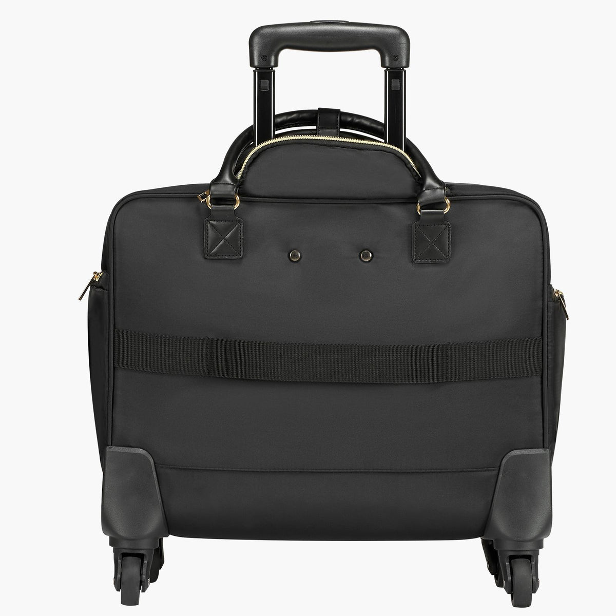 Rolling Laptop Bag, Fits Up to 17.3 Inch Laptop, Wheeled Briefcase, Roller Computer Tote Bag with 4 Spinner Wheels & TSA Lock, Laptop Case for Work Travel Business, Women & Men (Black Gold)
