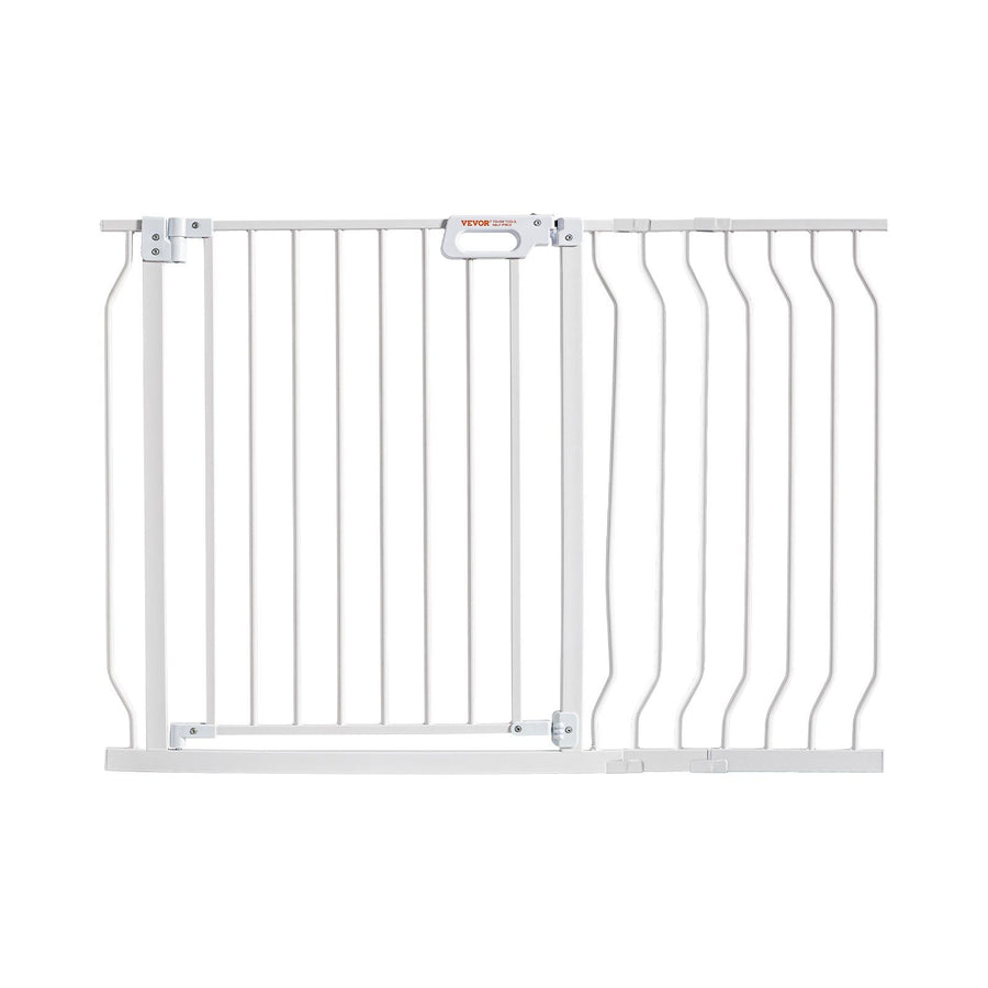 Baby Gate, 749-1229 mm Extra Wide, 762 mm High, Dog Gate for Stairs Doorways and House, Easy Step Walk Thru Auto Close Child Gate Pet Security Gate with Pressure Mount and Wall Mount Kit, White