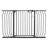 Baby Gate, 749-1346 mm Extra Wide, 762 mm High, Dog Gate for Stairs Doorways and House, Easy Step Walk Thru Auto Close Child Gate Pet Security Gate with Pressure Mount and Wall Mount Kit, Black