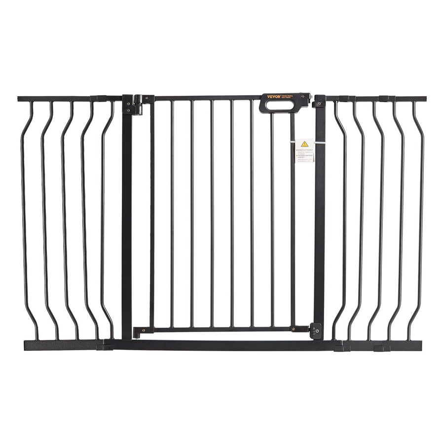 Baby Gate, 749-1346 mm Extra Wide, 762 mm High, Dog Gate for Stairs Doorways and House, Easy Step Walk Thru Auto Close Child Gate Pet Security Gate with Pressure Mount and Wall Mount Kit, Black