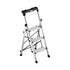 3 Step Ladder, Folding Step Stool with Wide Anti-Slip Pedal and Comfort Handgrip, 150 kg Capacity Portable Aluminum Stepladder, Multi-Use for Kitchen, Warehouse, Household and Office, Silver