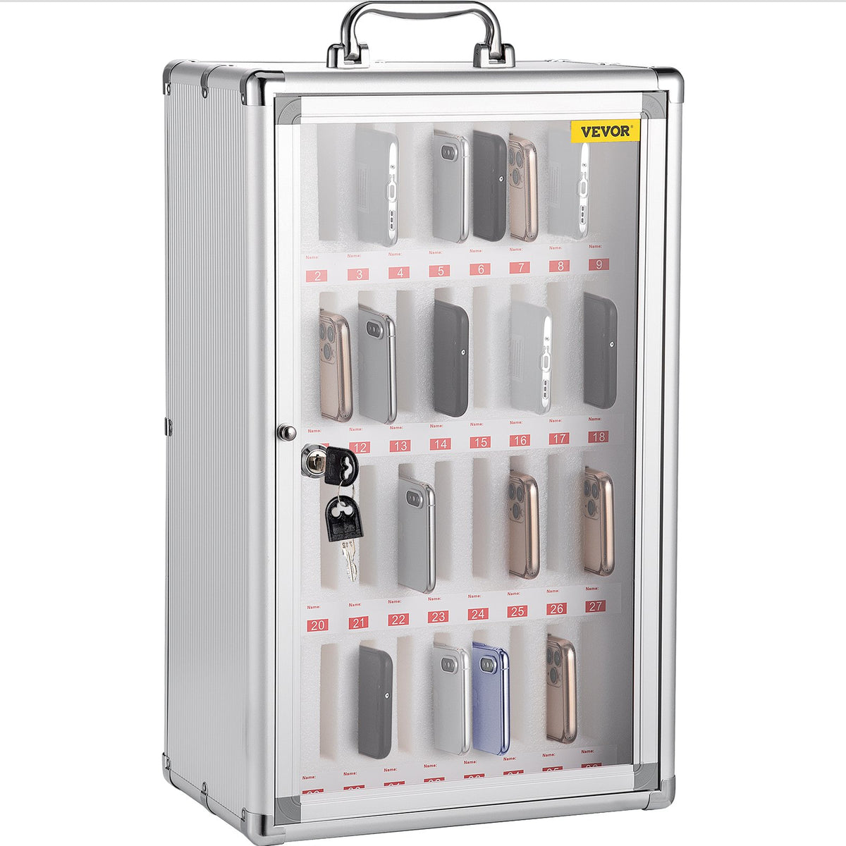Cell Phones Storage Cabinet Clear Pocket Chart Storage Locker Box 36 Slots