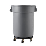 Trash Can Dolly, Fit 20, 32, 44, 55 Gallon Containers, Round Trash Can Roller Base with 4 Lockable Wheels, 500lbs Weight Capacity, Heavy Duty Barrel Dolly, Multi-Functional Rolling Dolly Cart