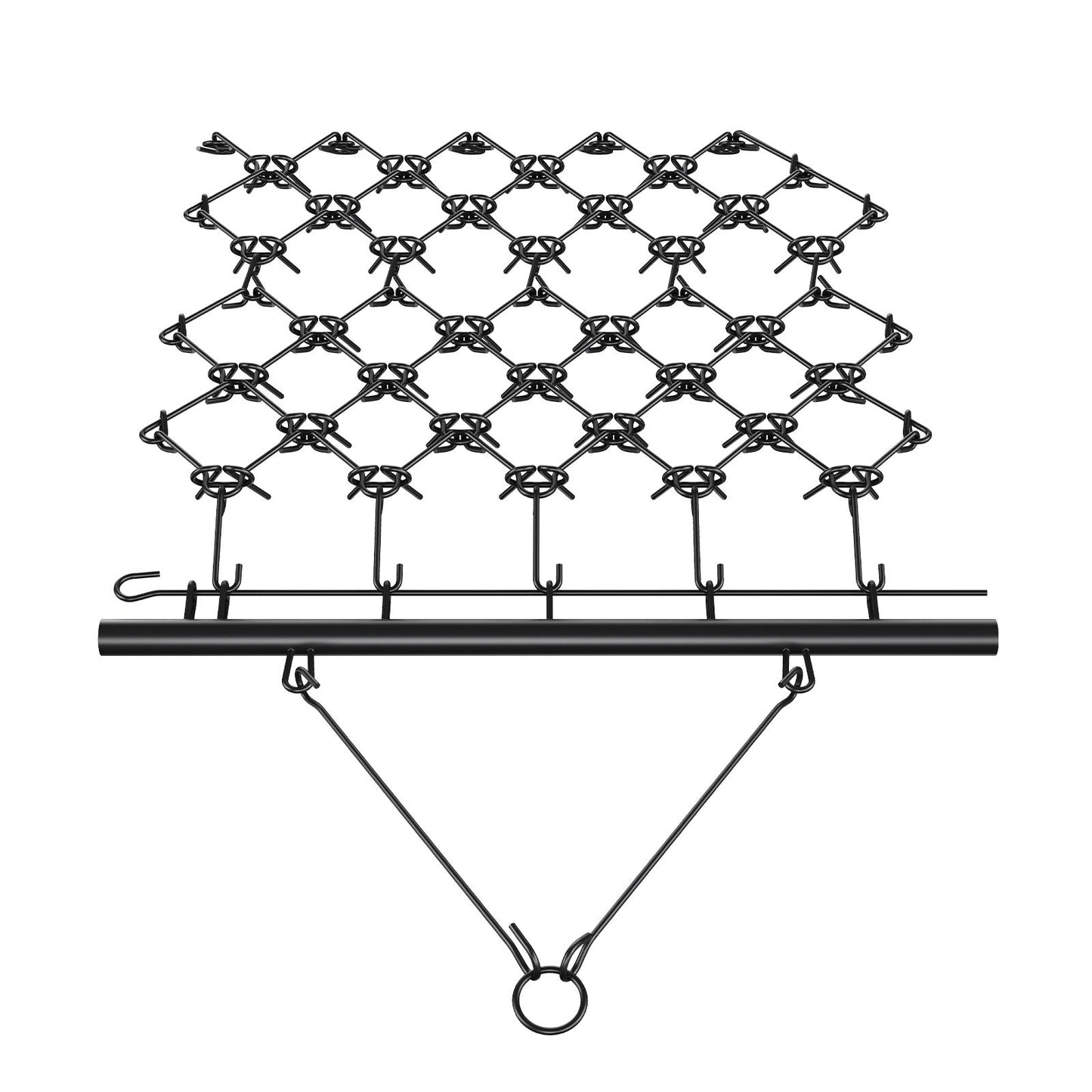 Drag Harrow, 4'x4' Heavy-Duty Chain Harrow with 69 Teeth, ATV UTV Tractor Attachments Field Drag Mat for Sod Prepping, Seeding Lawns, Landscape Leveling, Harrow Rake for Gravel Driveway Yard