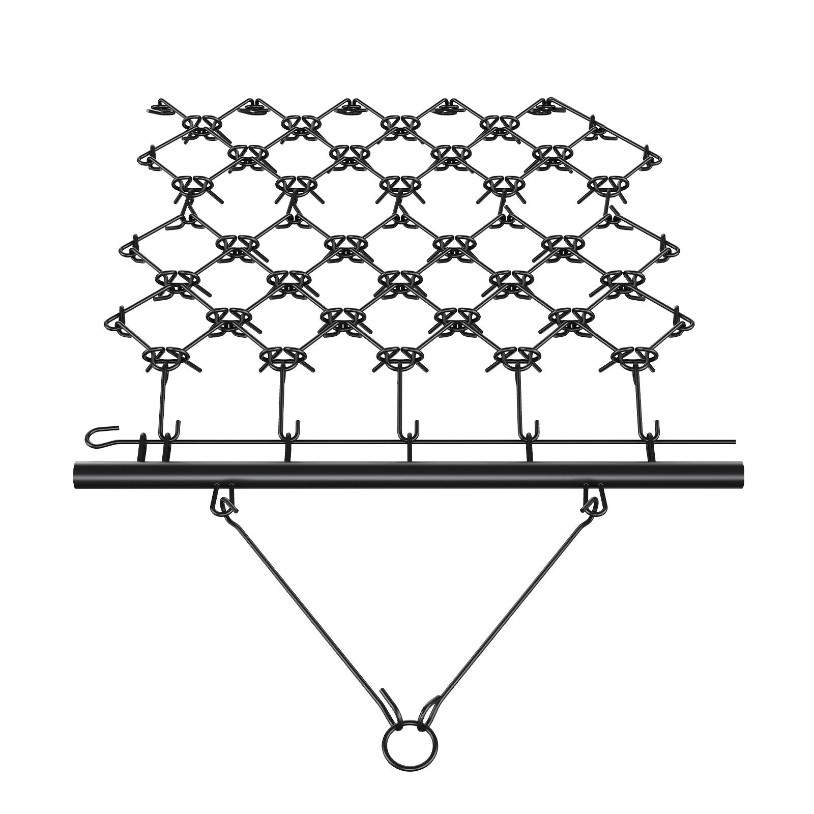 Drag Harrow, 4'x4' Heavy-Duty Chain Harrow with 69 Teeth, ATV UTV Tractor Attachments Field Drag Mat for Sod Prepping, Seeding Lawns, Landscape Leveling, Harrow Rake for Gravel Driveway Yard