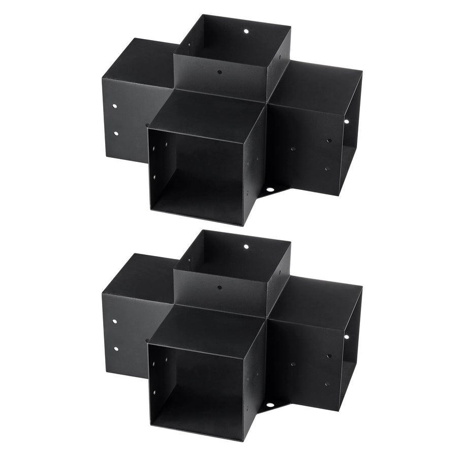 VEVOR Pergola Bracket Kit 152x152mm, 2pcs 4-Way Heavy Duty Corner Bracket Woodworks DIY Post Base Kit, Easy Installation Wooden Beams for Gazebos, Patio Pergolas, Log Cabin Outdoor Pergola Hardware