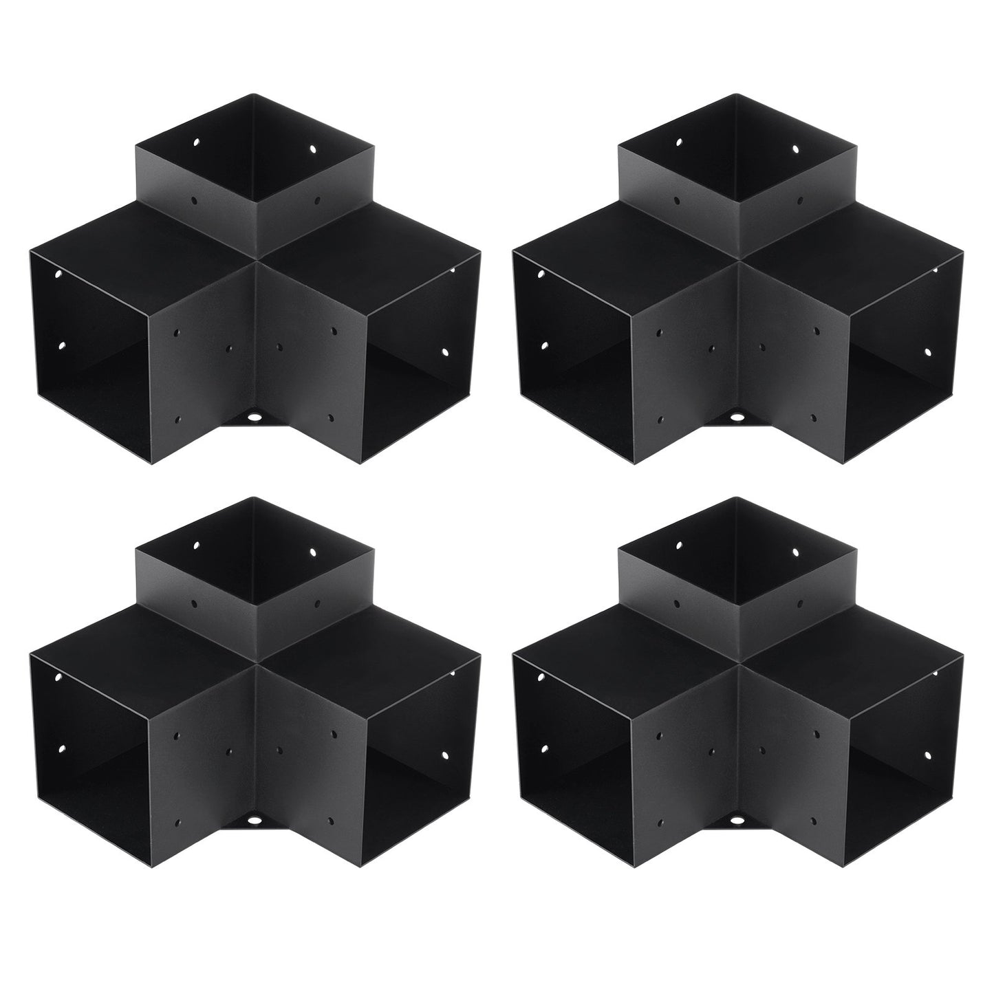 Pergola Bracket Kit 152x152mm, 4pcs 3-Way Heavy Duty Corner Bracket Woodworks DIY Post Base Kit, Easy Installation Wooden Beams for Gazebos, Patio Pergolas, Log Cabin Outdoor Pergola Hardware
