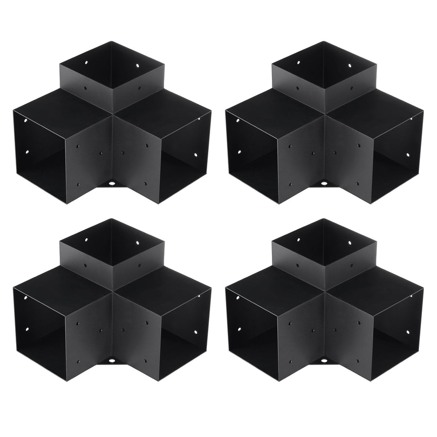 VEVOR Pergola Bracket Kit 152x152mm, 4pcs 3-Way Heavy Duty Corner Bracket Woodworks DIY Post Base Kit, Easy Installation Wooden Beams for Gazebos, Patio Pergolas, Log Cabin Outdoor Pergola Hardware
