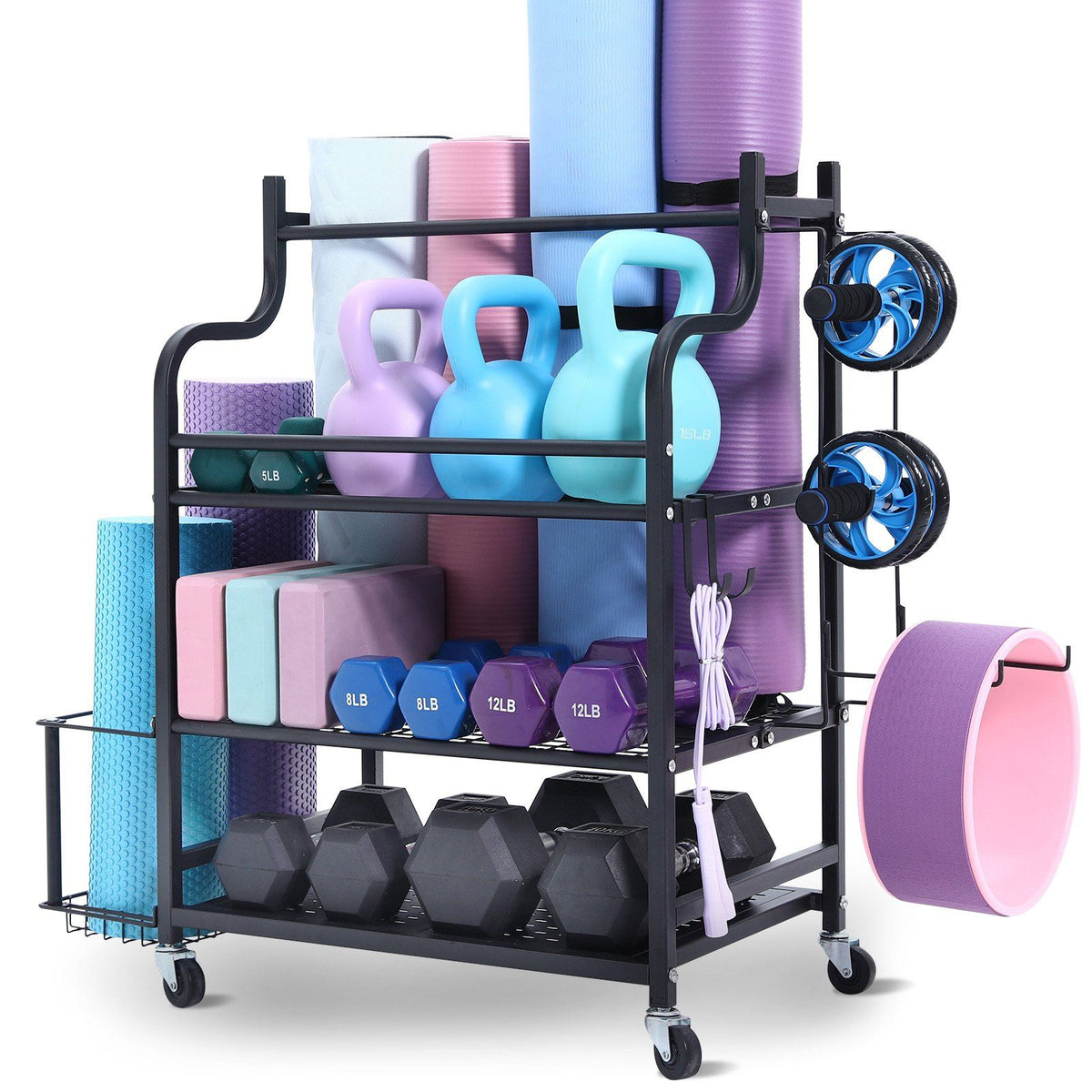 Home Gym Workout Equipment Organizer Yoga Mat Storage Weight Rack Dumbbell 1035 x 405 x 885 mm