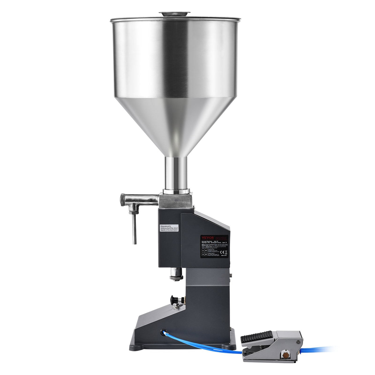 Pneumatic Paste Liquid Filling Machine, 5-50ml Bottle Filler, Bottle Filling Machine, Stainless Steel Liquid Filler with Pedal for Milk Water Juice Essential Oil Shampoo Cosmetic Honey Lotion