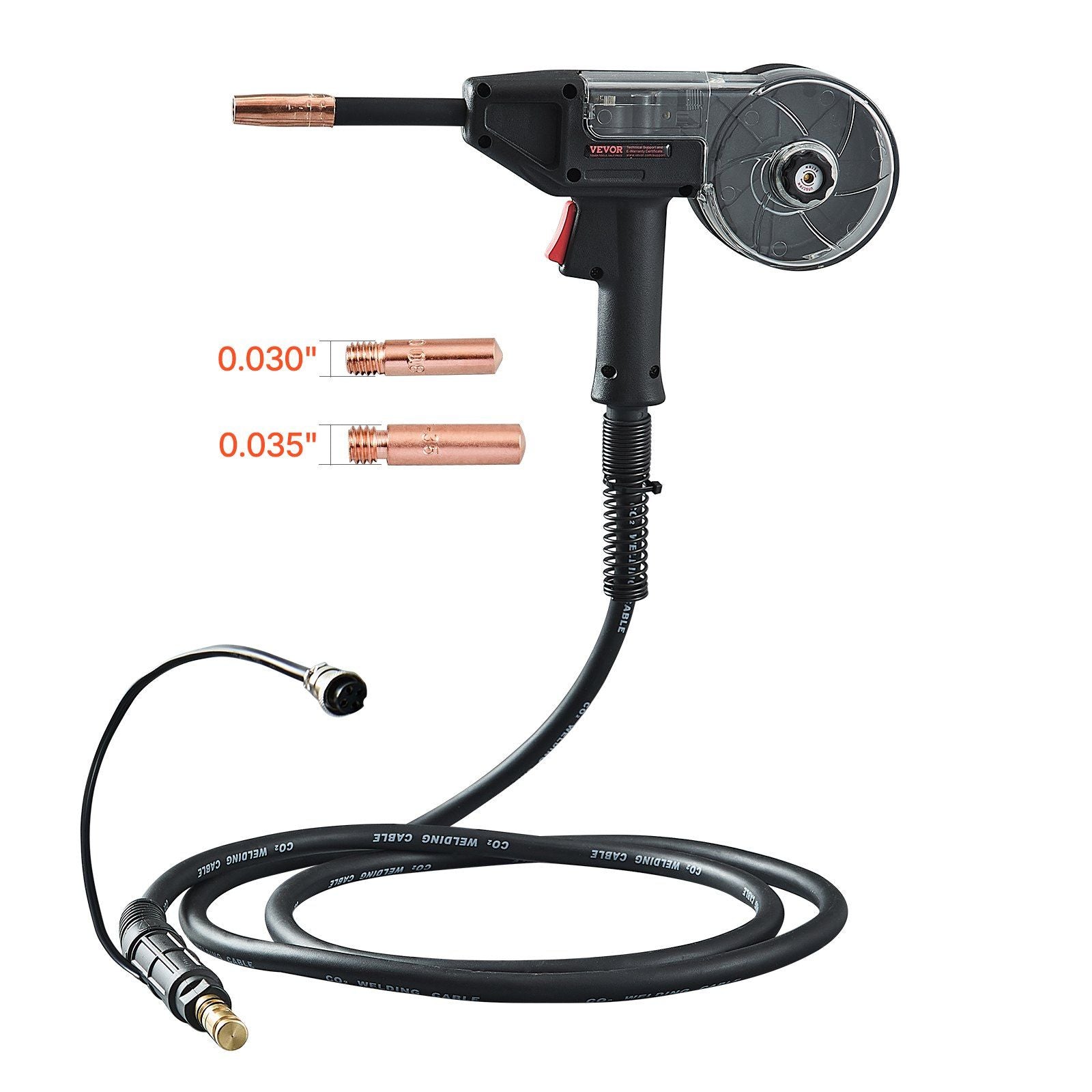 200Amp Spool Gun with 10FT Cable, Compatible with W Weldpro MlG200GDsv200 and MIG155GD Welders, Suitable for 0.030" and 0.035" Flux Core/Solid/Aluminum Welding Wires
