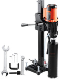 Diamond Core Drilling Machine, 8in Wet&Dry Concrete Core Drill Rig with Stand, 750RPM Speed & 1-1/4" 5/8" Thread & Lifting Handle, 8in Drilling Diameter for Concrete Brick Block Stone, 2500W