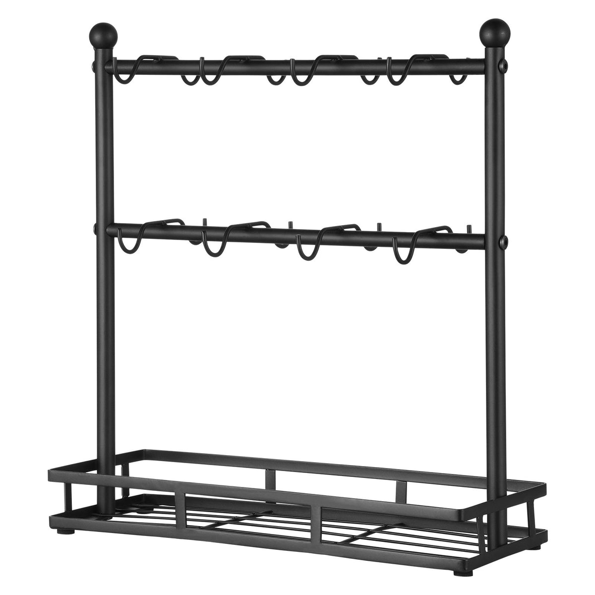 Coffee Mug Holder for Countertop 16 Hooks Cup Rack with Storage Base
