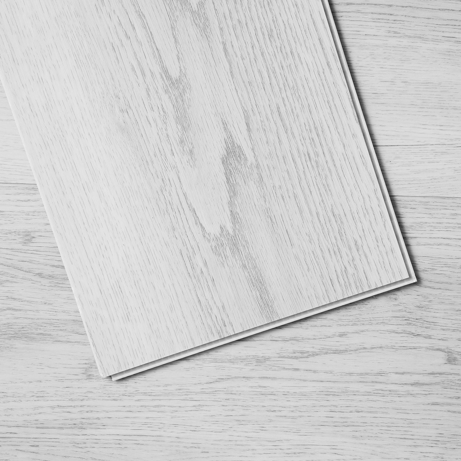 Interlocking Vinyl Floor Tiles 48 x 7.3 inch, 10 Tiles 5.5mm Thick Snap Together, Light Gray Wood Grain DIY Flooring for Kitchen, Dining Room, Bedrooms & Bathrooms, Easy for Home Decor