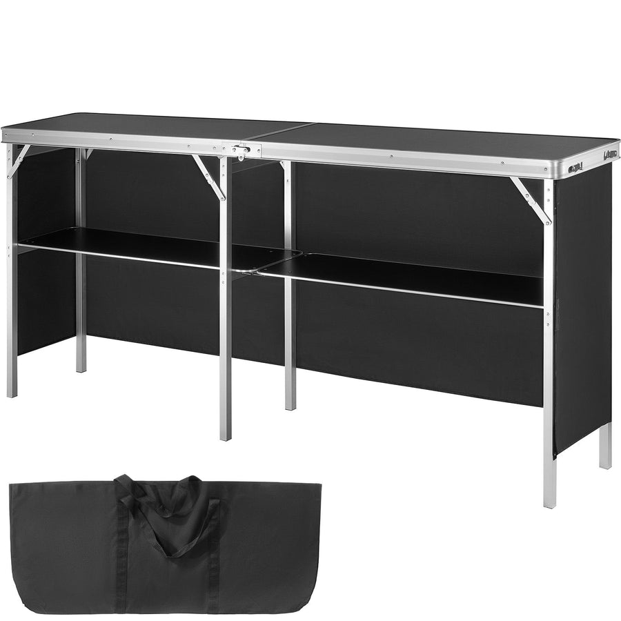 Extra Long Folding Portable Bar Table - Tradeshow Podium Table for Indoor