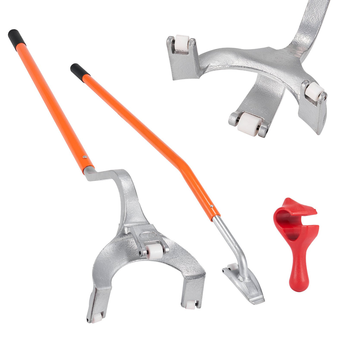 Tire Mount Demount Tool, 571-622 mm Manual Steel Tire Changer Mount Demount Removal Tool, with Extra Bead Holder, Tubeless Truck Bead Breaker, 3 PCS Tire Changing Tools, Orange