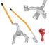Tire Mount Demount Tool, 571- 622 mm Manual Steel Tire Changer Mount Demount Removal Tool, with Extra Bead Holder, Tubeless Truck Bead Breaker, 3 PCS Tire Changing Tools, Orange