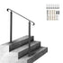Handrails for Outdoor Steps, Fit 1-3 Steps Outdoor Stair Railing, Wrought Iron Handrail, Adjustable Front Porch Hand Rail, Black Transitional Hand railings for Concrete Steps or Wooden Stairs
